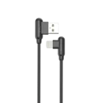GOLF kabl USB-A na Lightning, 2.4A, GC-45L, 90°, 1m,  Crni