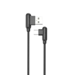 GOLF kabl USB-A na MicroUSB, 2.4A, GC-45L, 90°, 1m, Crni