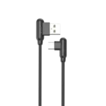 GOLF kabl USB-A na USB-C, 2.4A, GC-45T, 90°, 1m, Crni