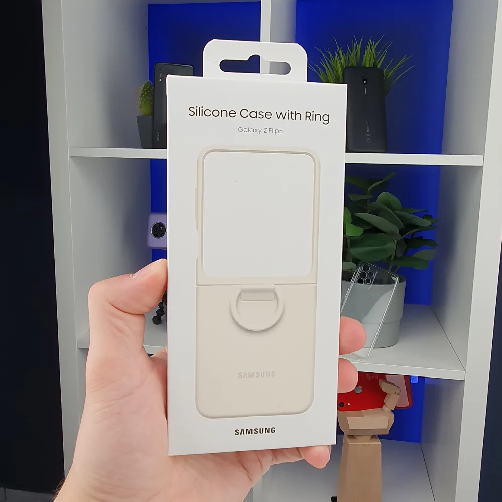 Silikon sa prstenom za Galaxy Z Flip5 Krem
