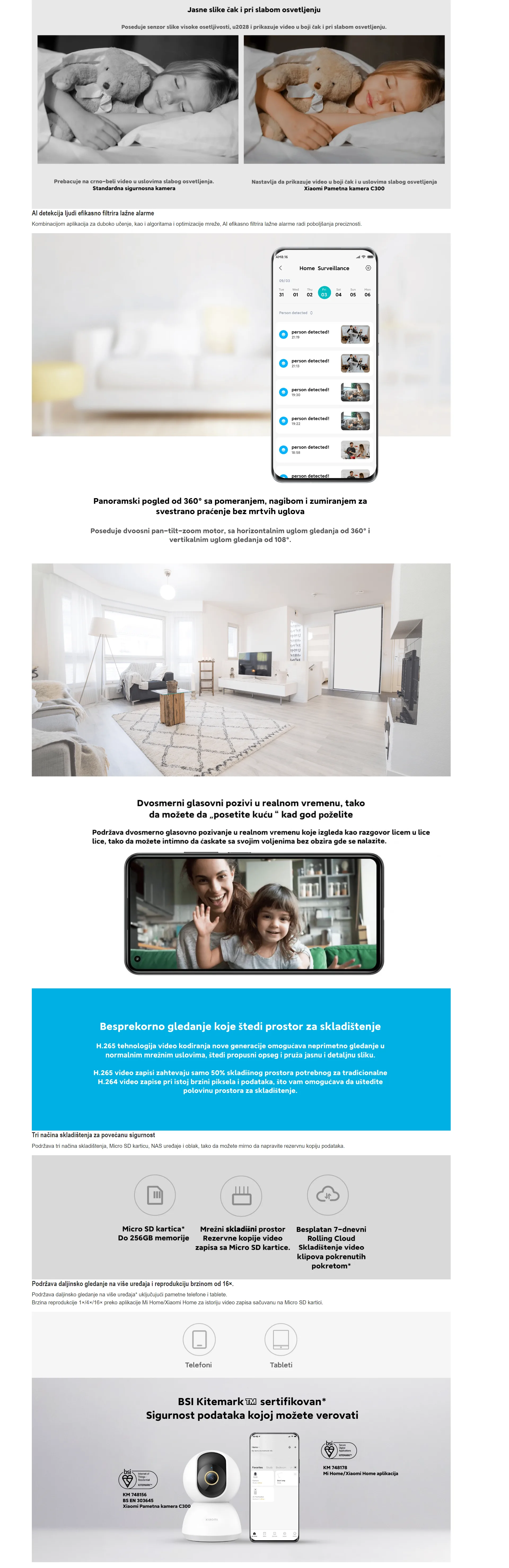 Xiaomi kućna kamera C300 Sekcija za desktop 2