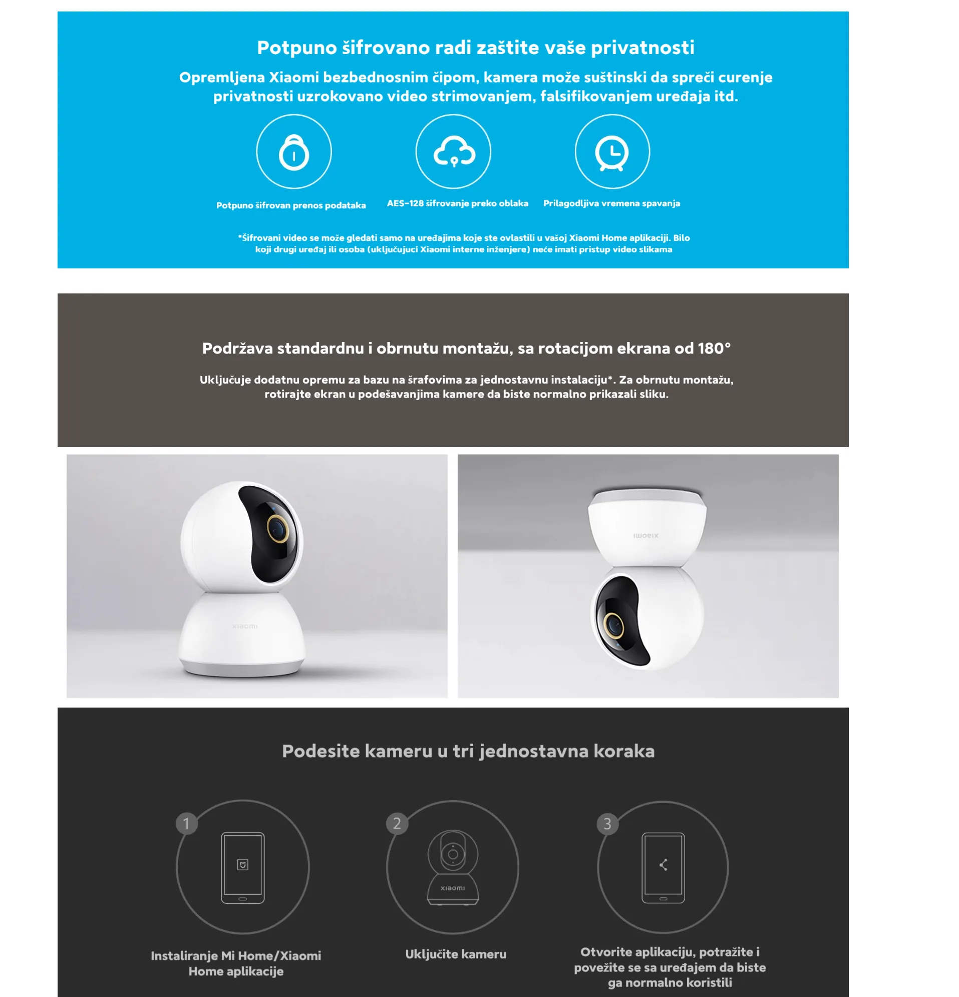 Xiaomi kućna kamera C300 Sekcija za desktop 3