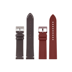 narukvica za sat kožna (Siva) + silikon (Braon) 22mm