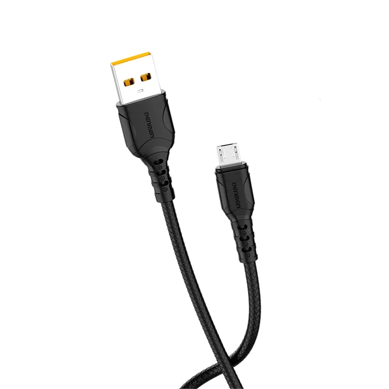 DENMEN kabl USB-A na MicroUSB (D08V) Crni