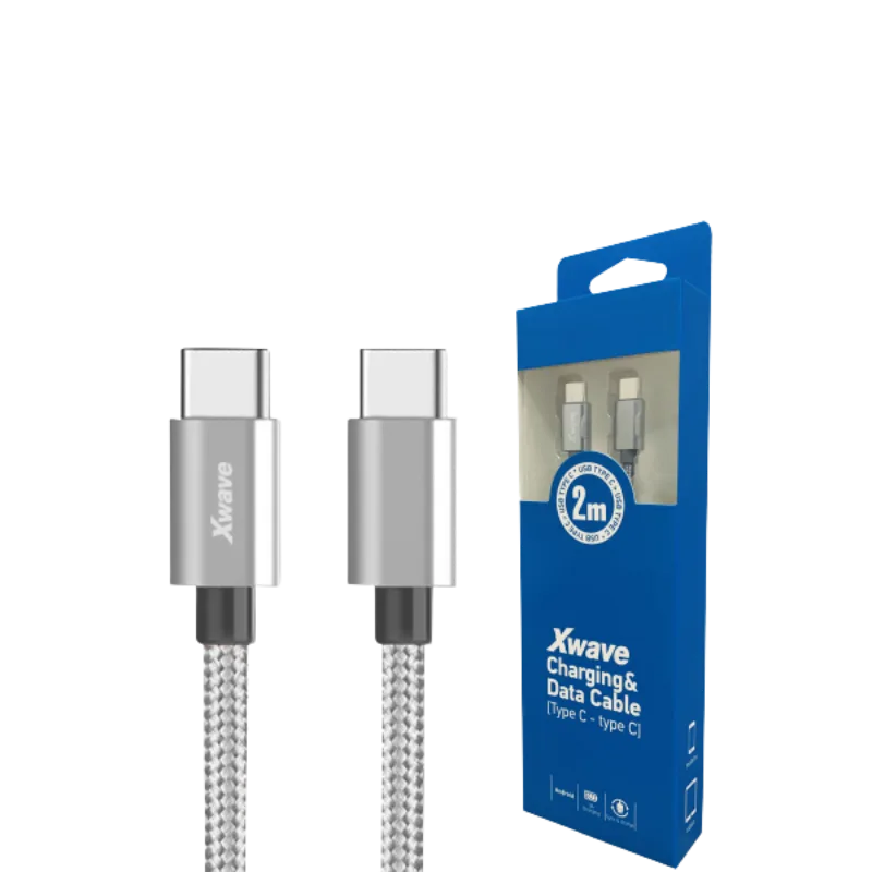 Xwave kabl USB-C na USB-C 2m Sivi