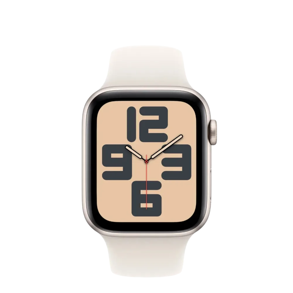 Apple Watch SE (2024) 40mm GPS Starlight Case/Starlight Sport Band S/M, (mxef3qv/a)