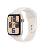 Apple Watch SE (2024) 40mm GPS Starlight Case/Starlight Sport Band S/M, (mxef3qv/a)