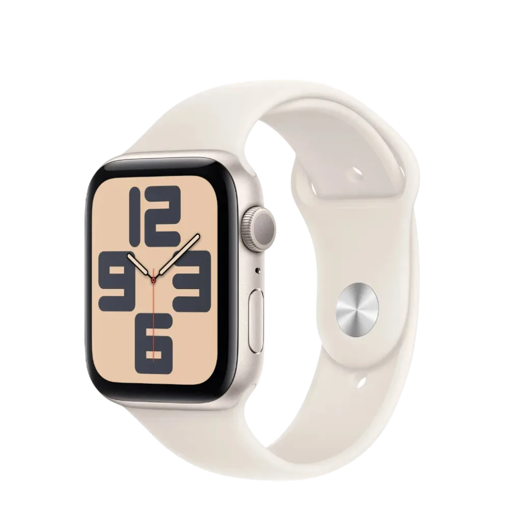 Apple Watch SE (2024) 40mm GPS Starlight Case/Starlight Sport Band S/M, (mxef3qv/a)
