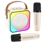 Karaoke zvučnik sa 2 mikrofona P8 Bež