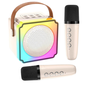 Karaoke zvučnik sa 2 mikrofona P8 Bež