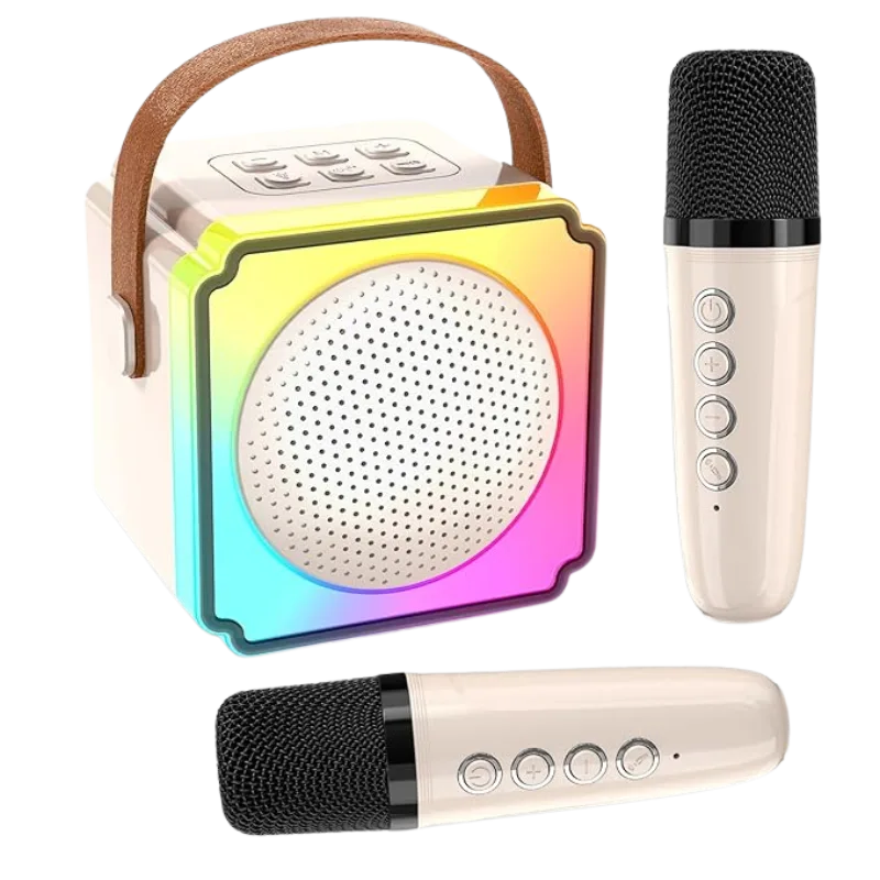 Karaoke zvučnik sa 2 mikrofona P8 Bež