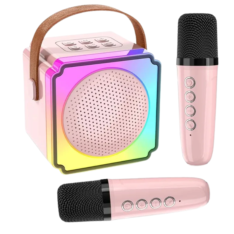 Karaoke zvučnik sa 2 mikrofona P8 Roze