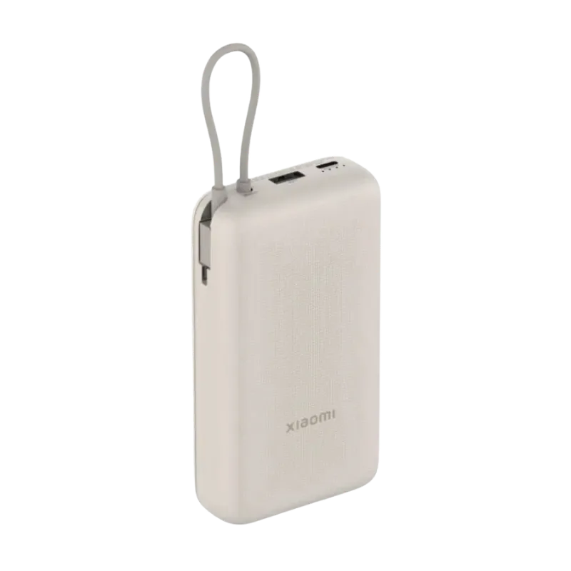 Xiaomi Power Bank 33W, 20000mAh (sa integrisanim kablom), Sivi