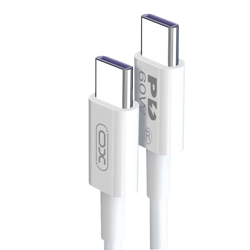 XO kabl 60W USB-C na USB-C, Beli