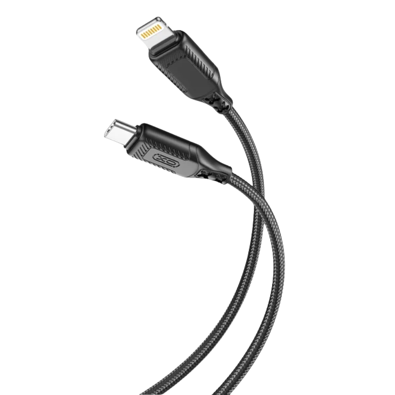 XO kabl USB-C na Lightning NB-Q236A, 27W, 1m, Crni, (ojačani pleteni)