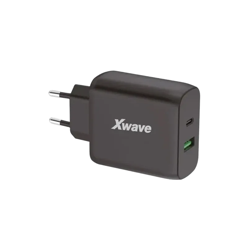 Xwave kućni punjač od 45W (USB-A + USB-C) GaN45-AC, Crni
