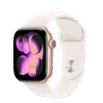 Apple Watch S11 GPS 46mm Rose Gold Aluminium Case with Light Blush Sport Band - S/M, (mev64rk/a)