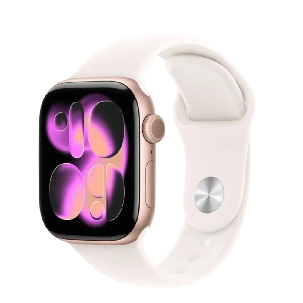 Apple Watch S11 GPS 46mm Rose Gold Aluminium Case with Light Blush Sport Band – S/M, (mev64rk/a)