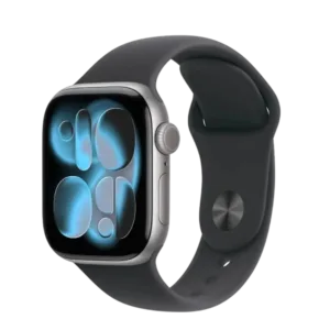 Apple Watch S11 GPS 46mm Space Grey Aluminium Case with Black Sport Band - M/L, (mev44rk/a)