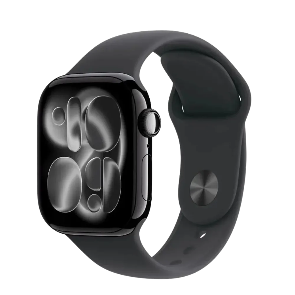 Apple Watch S11 GPS 46mm Jet Black Aluminium Case with Black Sport Band - M/L, (meux4rk/a)