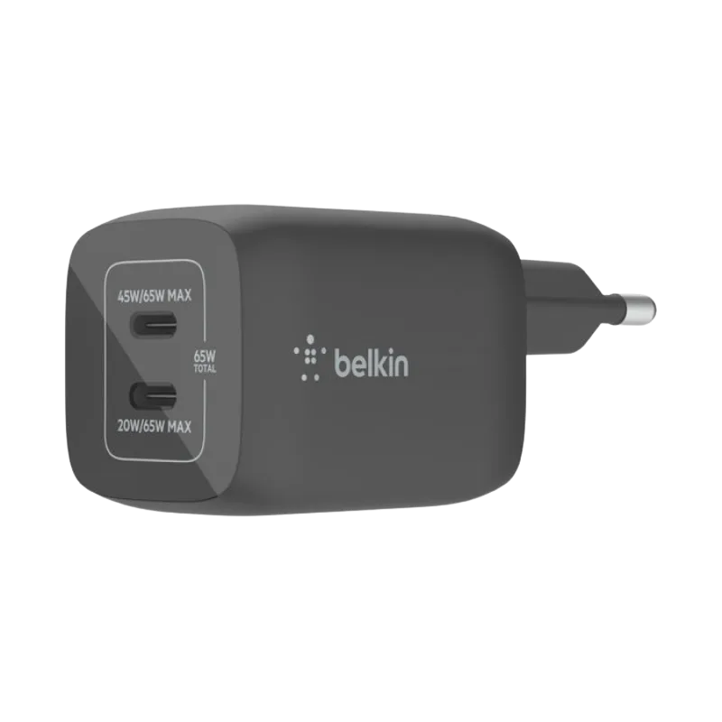 Belkin kućni punjač od 65W (USB-C) GaN-C, Crni