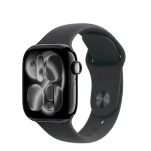 Apple Watch S11 GPS 42mm Jet Black Aluminium Case with Black Sport Band - S/M, (meqt4rk/a)