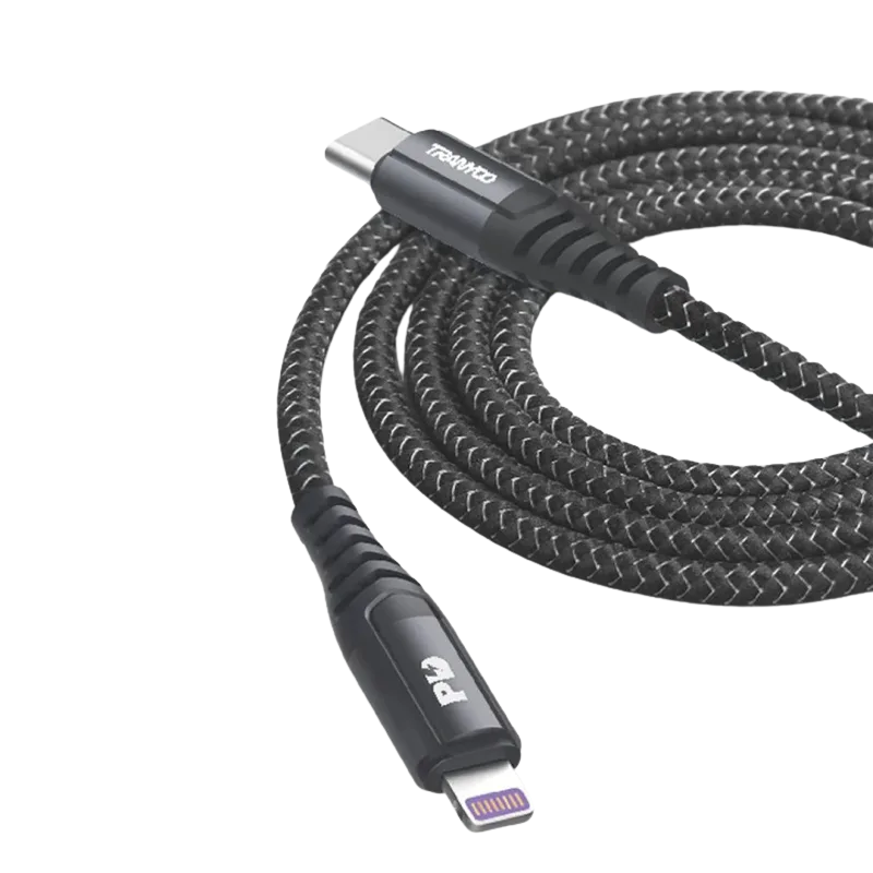 TRANYOO T-P16 Kabl USB-C na lightning 20W 2m (ojačani), Crni