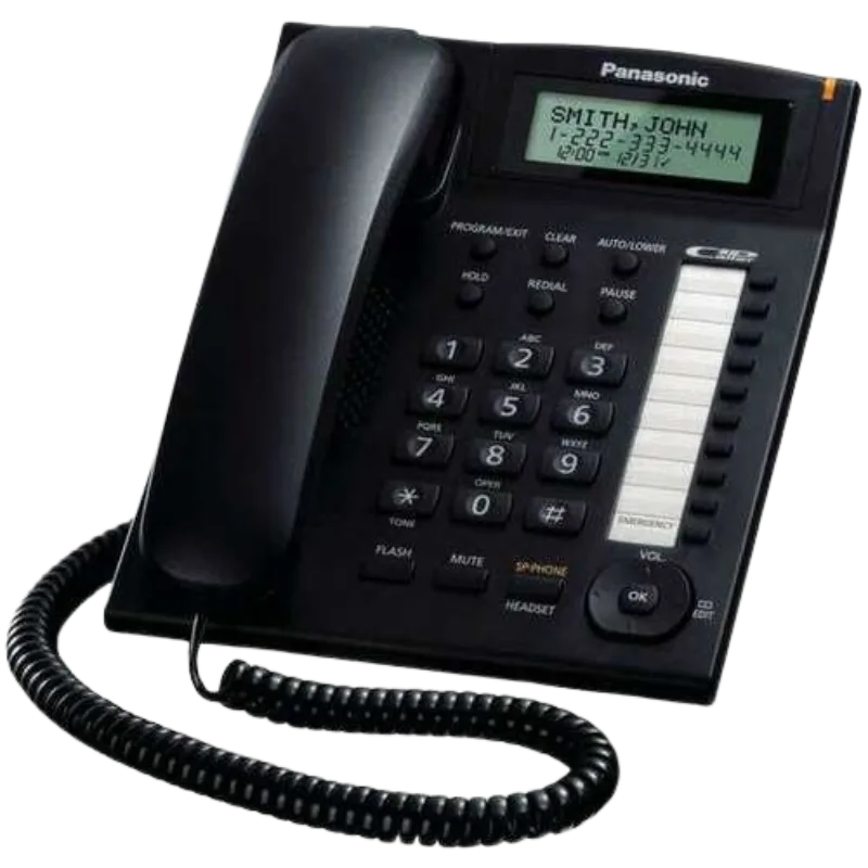 Panasonic KX-TS880FX-W fiksni telefon, Crni
