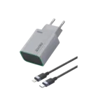 TRANYOO T-EU7L kućni punjač sa kablom 20W, Sivi