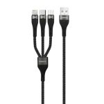 TRANYOO T-XS6 3u1 kabl USB-A (ojačani), Crni