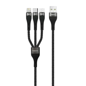 TRANYOO T-XS6 3u1 kabl USB-A (ojačani), Crni