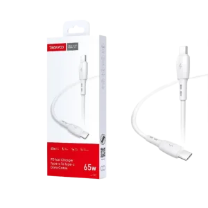 TRANYOO T-P2 Kabl USB-C na USB-C 65W, Beli