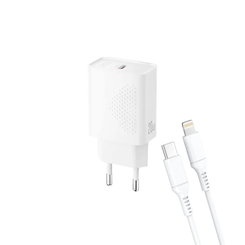 XO Kućni punjač sa kablom od 20W (USB-C) L160, Beli