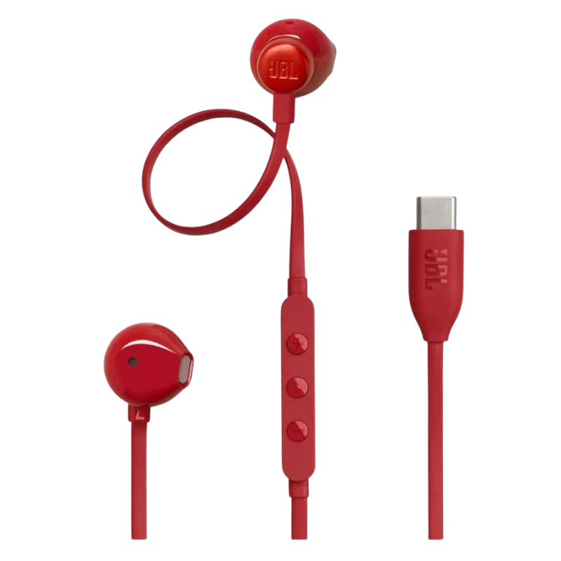 JBL Tune T305C žične slušalice USB-C, Crvene