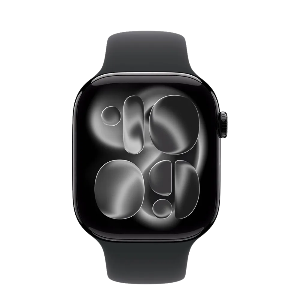 Apple Watch S11 Cellular 46mm Jet Black Aluminium Case with Black Sport Band - M/L (mfc44rk/a)