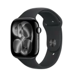 Apple Watch S11 Cellular 46mm Jet Black Aluminium Case with Black Sport Band - M/L (mfc44rk/a)