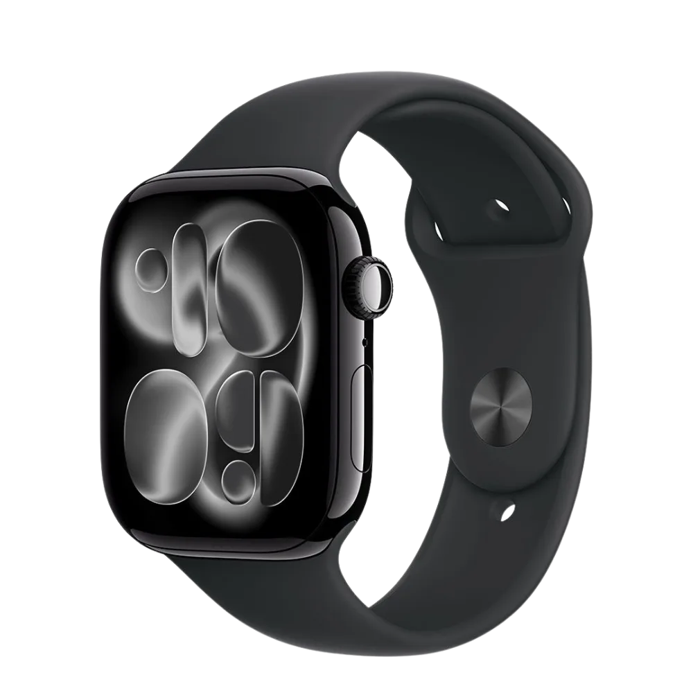 Apple Watch S11 Cellular 46mm Jet Black Aluminium Case with Black Sport Band - M/L (mfc44rk/a)