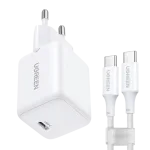UGREEN X513 kućni punjač sa kablom 30W, Beli