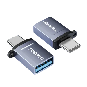 TRANYOO T-E17 Adapter OTG USB-C na Type-A, Sivi
