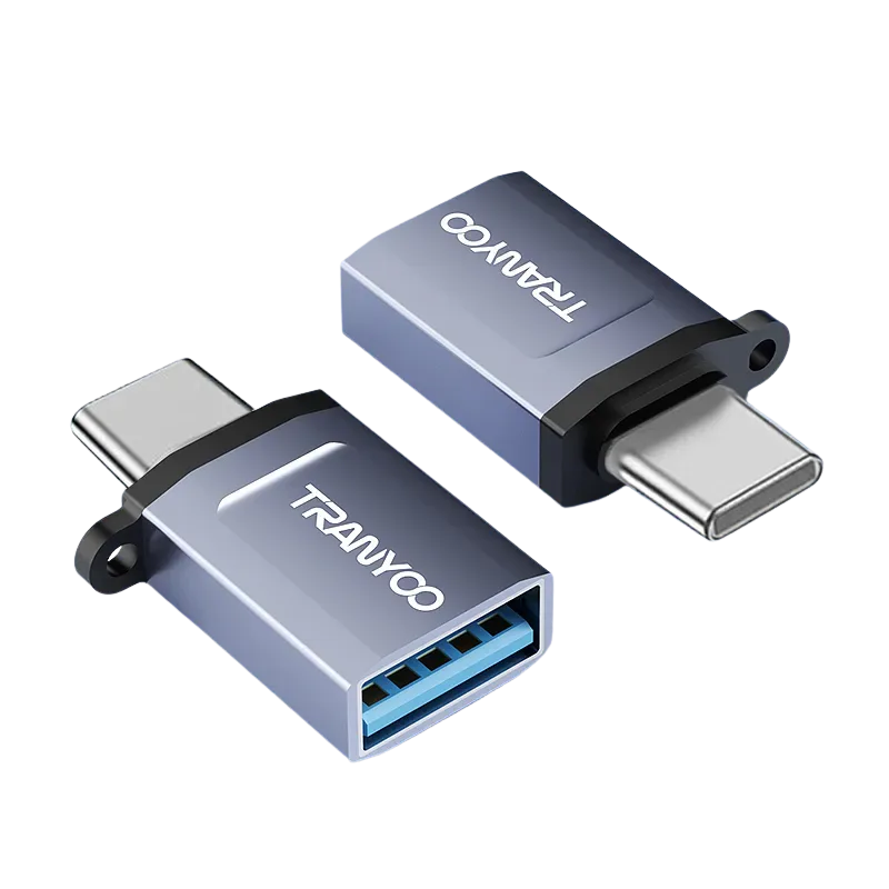 TRANYOO T-E17 Adapter OTG USB-C na Type-A, Sivi