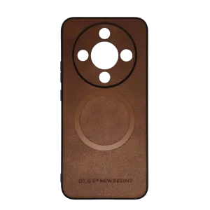 Zaštitna silikonska futrola (OLGE Magnetic) za Honor Magic8 Lite, Braon