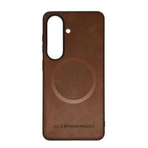 Zaštitna silikonska futrola (OLGE Magnetic) za Samsung Galaxy A07, Braon