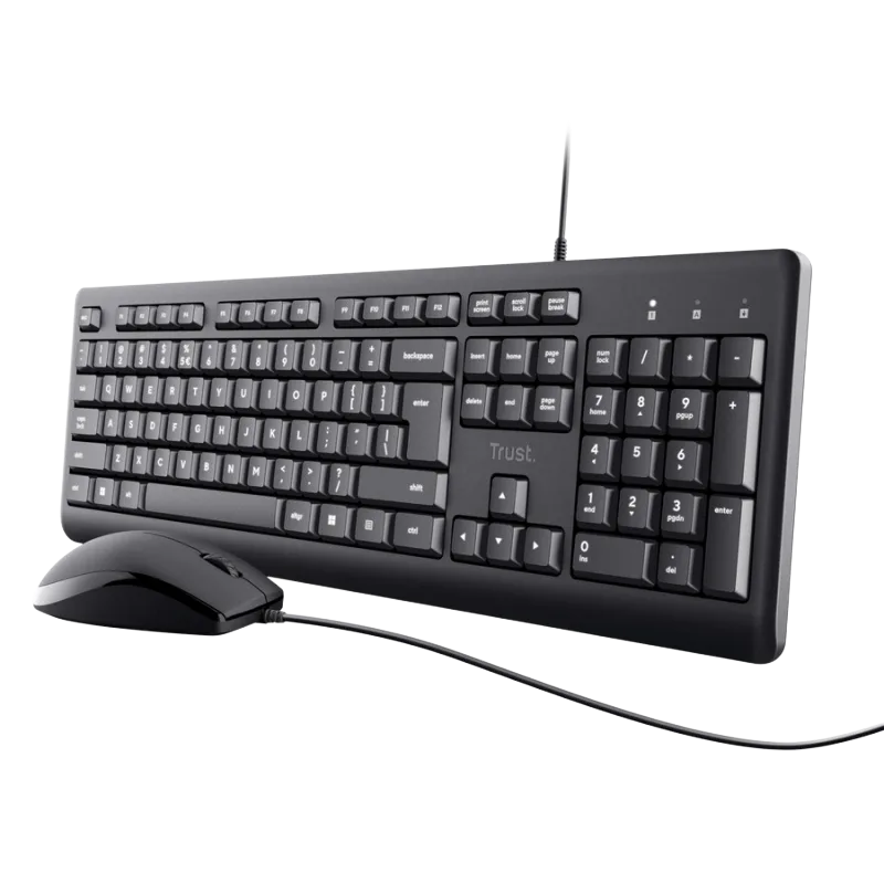 TRUST Primo SRB žičana tastatura + miš, Crna