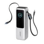 Anker Power Bank 25000mAh 165W sa ugrađenim USB-C kablom na izvlačenje, Sivi