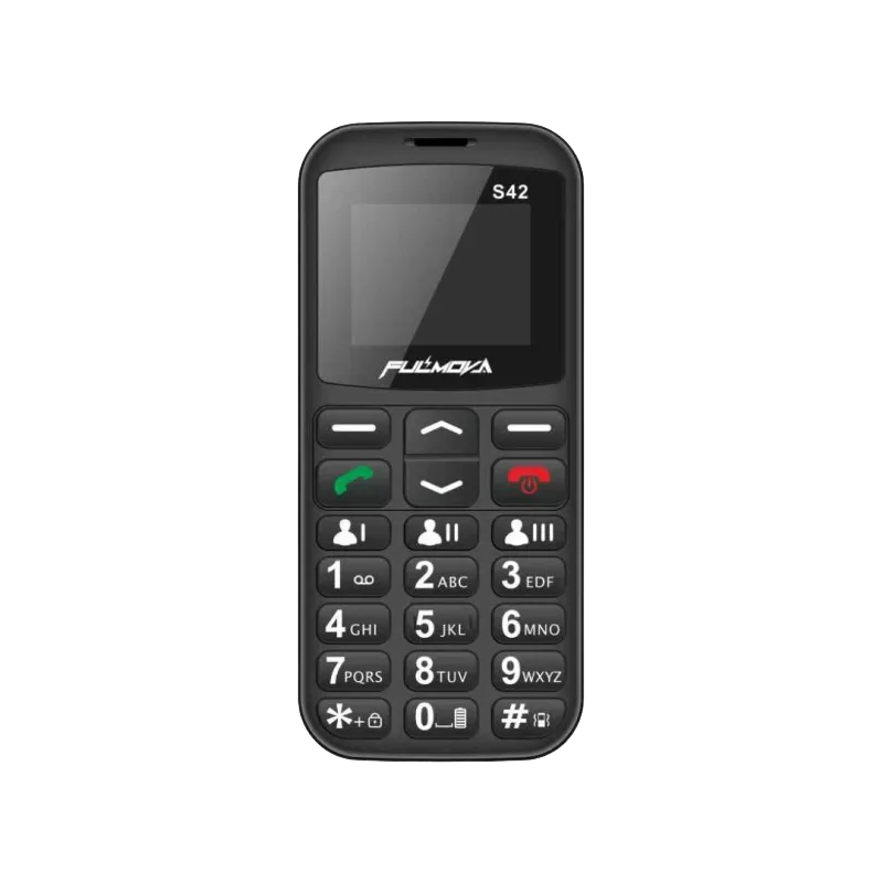 Fulmova Senior S42 DS mobilni telefon, Crni (Black)