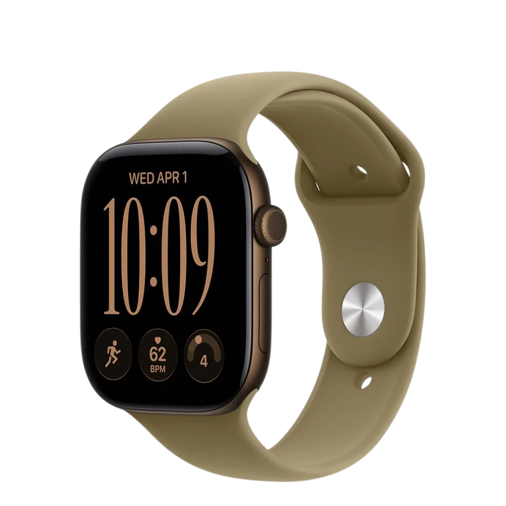 Apple Watch S12 GPS 46mm Dark Bronze Aluminium Case with Olive Sport Band - S/M (mjeq4wf/a)