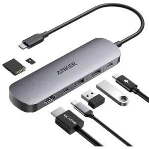 Anker Nano USB-C HUB 7u1, Sivi