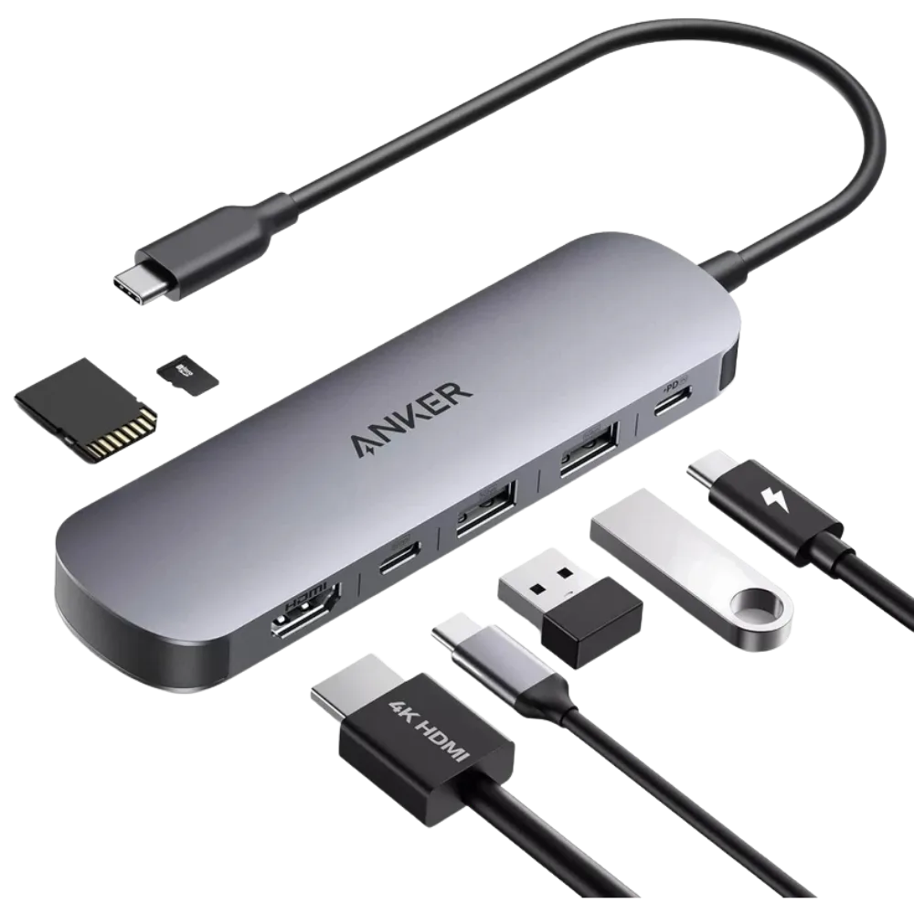Anker Nano USB-C HUB 7u1, Sivi