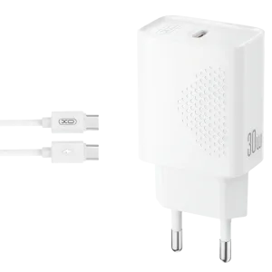 XO L162 Kućni punjač sa kablom 30W (USB-C), Beli